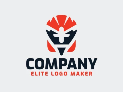 Customizable logo in the shape of a robot with an abstract style, the colors used was red and black.