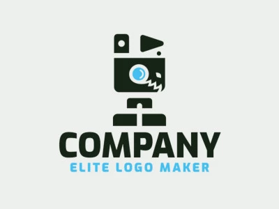 Logo with creative design, forming a robot with childish style and customizable colors.