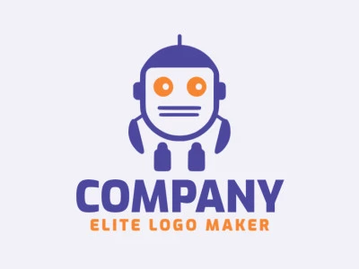 Ideal logo for different businesses in the shape of a robot with a minimalist style.