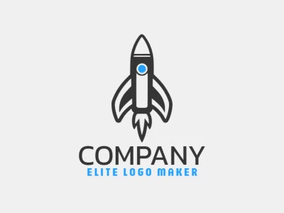 Ideal logo for different businesses in the shape of a rocket, with creative design and simple style.