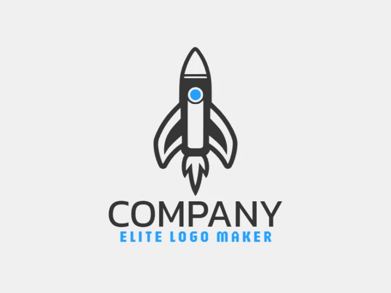 Ideal logo for different businesses in the shape of a rocket, with creative design and simple style.