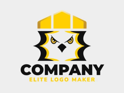 Animal logo with the shape of an eagle combined with a crown with black and yellow colors.