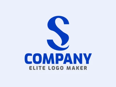 Create a logo for your company in the shape of a letter "S" with a minimalist style and dark blue color.