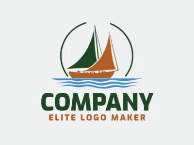 Memorable logo in the shape of a sailboat with abstract style, and customizable colors.