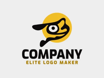 Great logo in the shape of a salamander combined with a circle with minimalist design, easy to apply in different media.