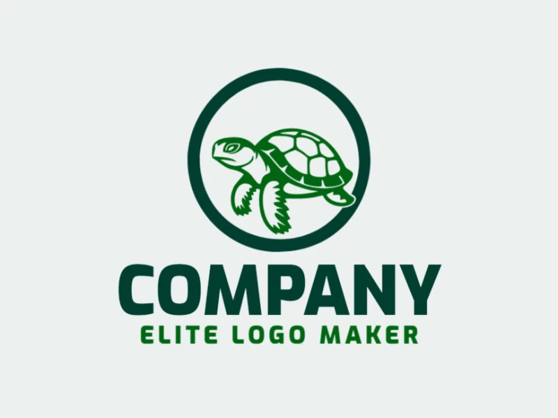 Memorable logo in the shape of a sea tortoise with simple style, and customizable colors.