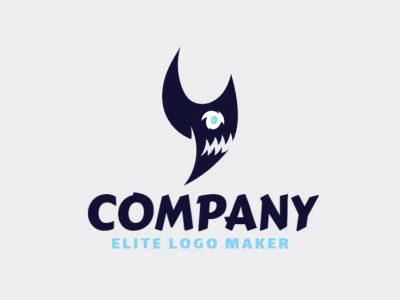 Create a vector logo for your company in the shape of a shark, with an abstract style, the color used was blue.