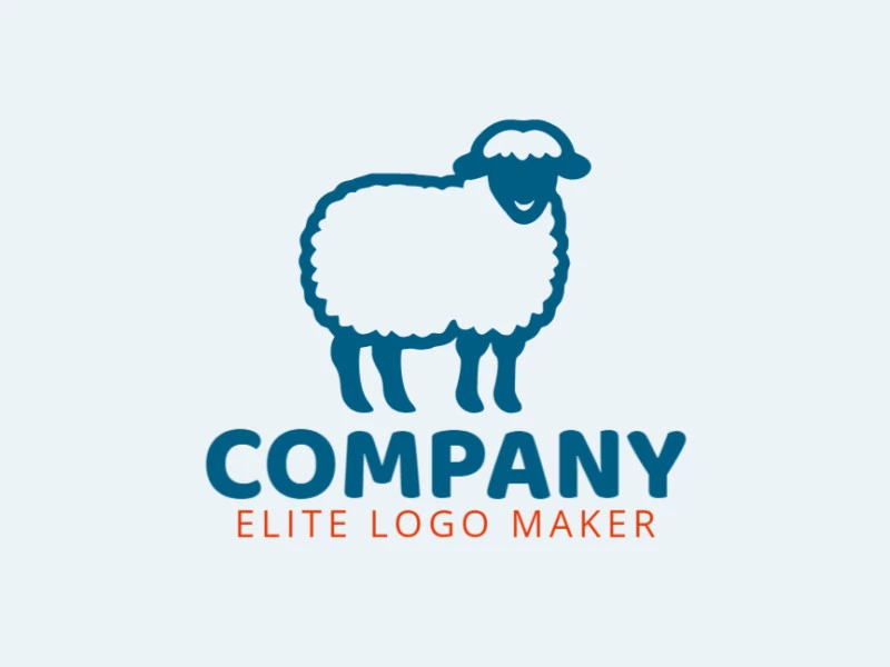 Creative logo in the shape of a sheep with a refined design and childish style.