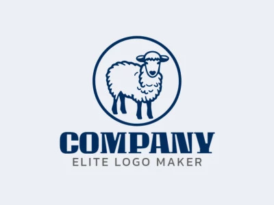 Memorable logo in the shape of a sheep with monoline style, and customizable colors.