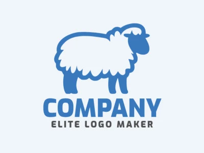 Ideal logo for different businesses in the shape of a sheep with an childish style.