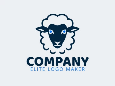 A symmetrical logo featuring a sheep head in serene blue and bold black, symbolizing balance and resilience.