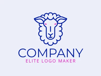 A symmetric design featuring a sheep reflected, representing balance and harmony, ideal for a timeless logo.