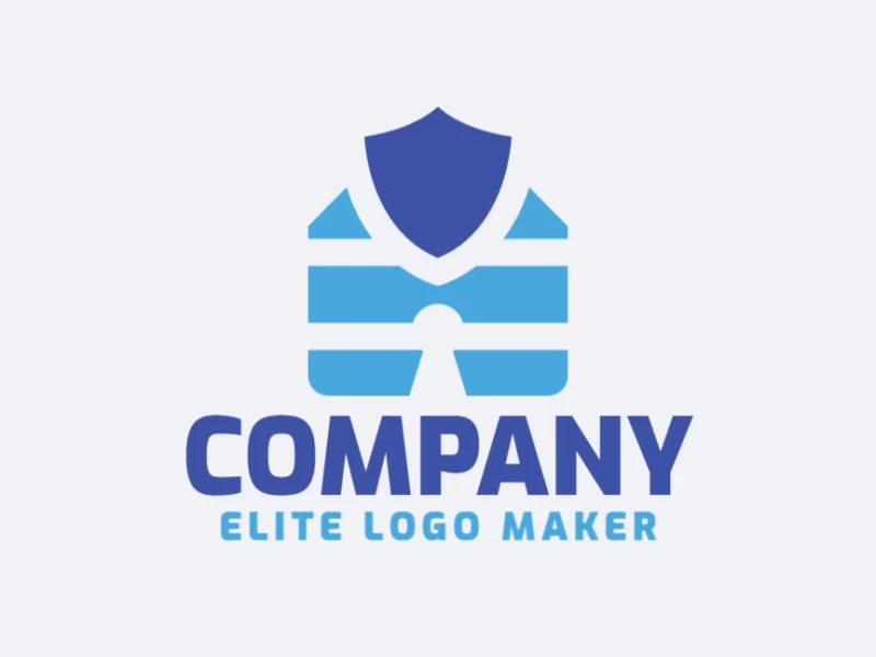 Creative logo in the shape of a shield combined with a database, with memorable design and abstract style.