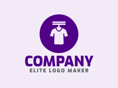 A sophisticated logo in the shape of a shirt with a sleek circular style, featuring a captivating purple color palette.