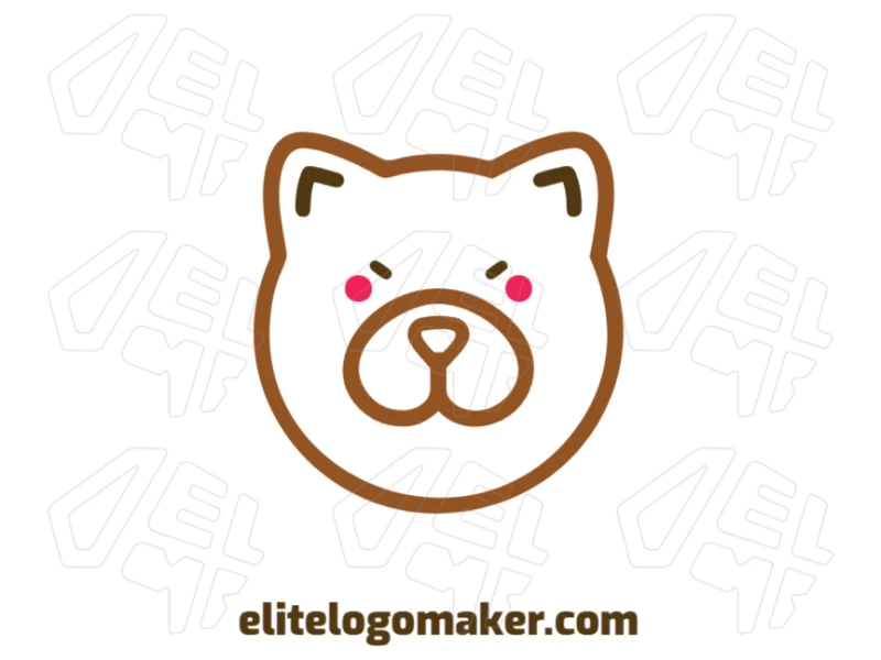 Simple Bear's Head - Iconic Logo Minimalist logo design of a simple bear's head, featuring clean shapes and iconic visual appeal.