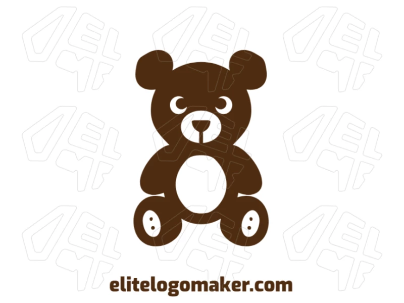 Simple Brown Teddy Bear - Ideal Logo Creator Excellent logo design featuring a simple brown teddy bear, ideal for creating a friendly and approachable brand identity.