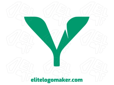 Editable logo with a simple green letter "Y" in a minimalist style, perfect for clean and modern visual identities.