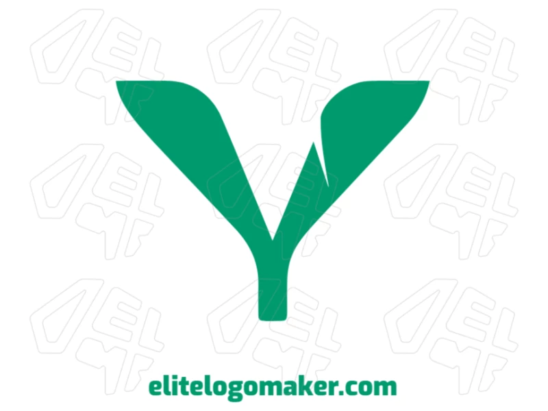 Editable logo with a simple green letter "Y" in a minimalist style, perfect for clean and modern visual identities.