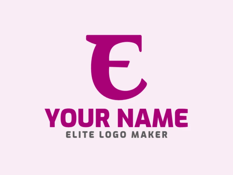 A creative logo with a minimalist style, featuring a simple letter 'E' designed with clean lines and modern aesthetics.