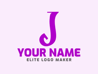 A customizable logo featuring a simple letter 'J' in an elegant initial letter style, designed with clean lines for a timeless and versatile look.