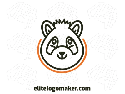 Minimalist logo design featuring a simple raccoon's head with clean lines and a modern look.