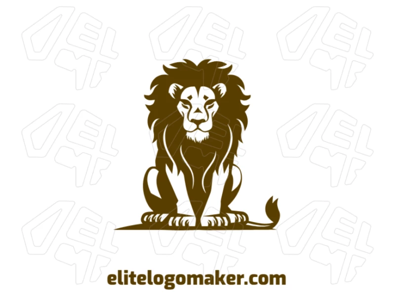 Sitting Lion With An Illustrative Design And Abstract Style Quick Logo Maker Creative logo featuring a sitting lion with an illustrative design and abstract style, creating a unique and artistic visual identity.