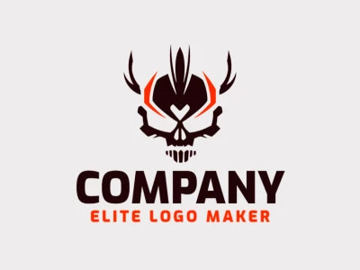 This logo is an abstract representation of a skull, rendered in bold black and orange colors. It's a striking and modern symbol of power, danger, and rebellion.