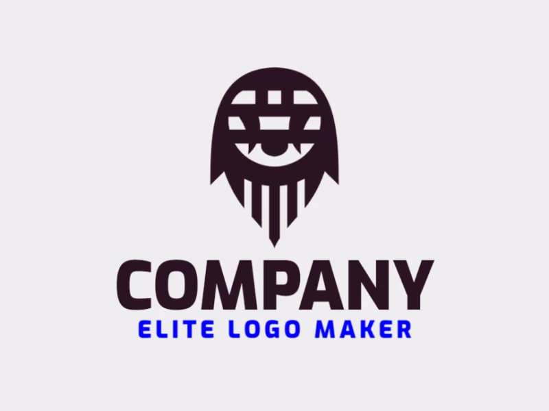 Create an ideal logo for your business in the shape of a sloth, with abstract style and customizable colors.