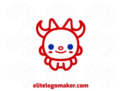 A cheap abstract logo featuring a small red monster, perfect for a playful and budget-friendly brand identity.