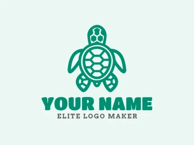 A mascot logo featuring a small turtle, designed with charming details to create a unique and beautiful visual identity.