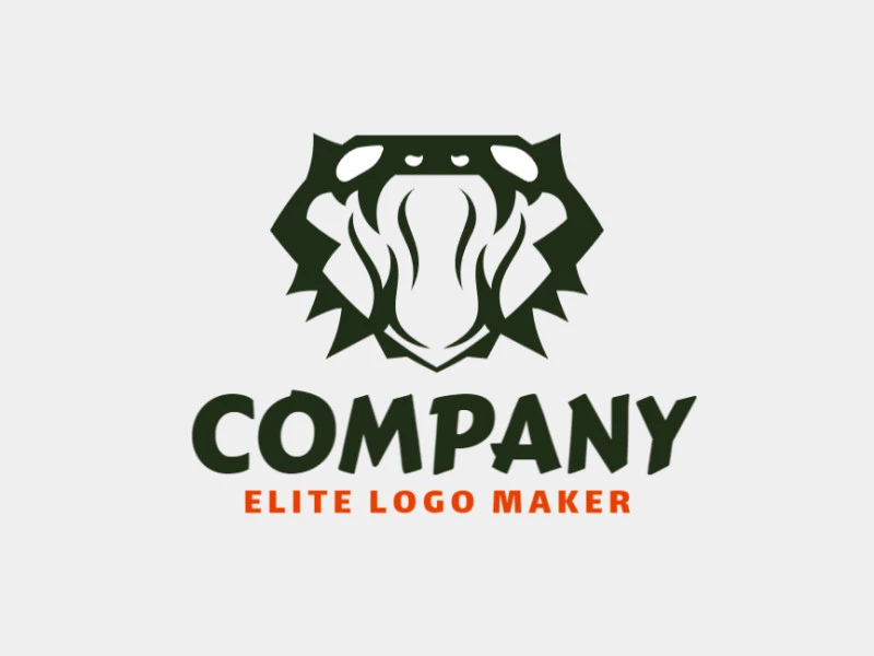 Ideal logo for different businesses, in the shape of a snake's head with an abstract style.