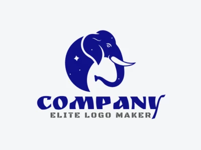 A noticeable logo concept featuring a space-themed elephant with sleek, futuristic lines and bold details that capture an imaginative animal style.