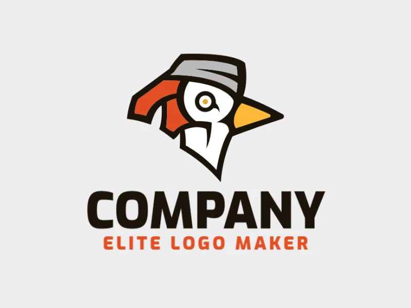 Creative logo in the shape of a sparrow head with a refined design and abstract style.