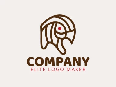 Multiple lines logo with a refined design forming a sparrow with the color brown.