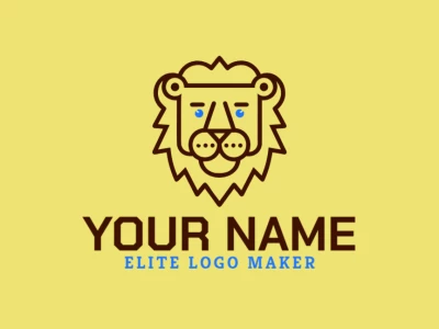 A refined and unique square lion logo with clean lines, presenting a bold yet sophisticated animal shape ideal for impactful branding.