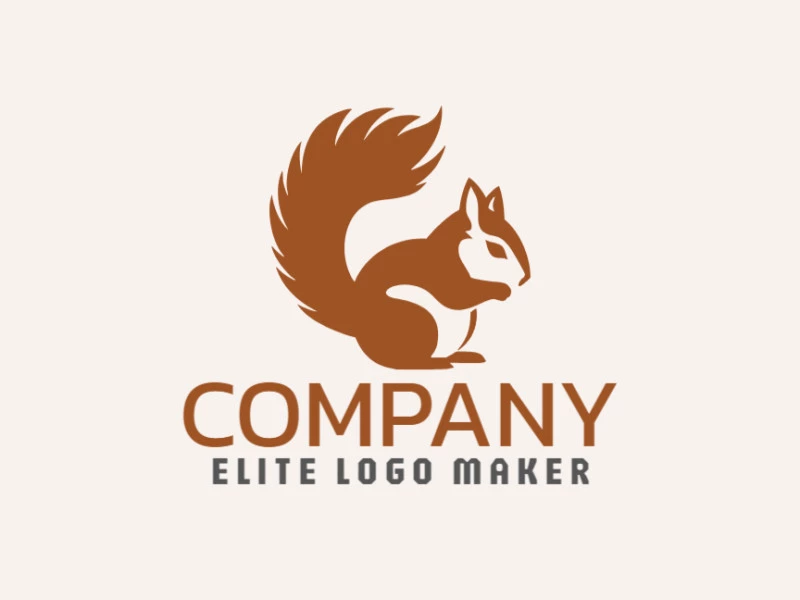 Create your online logo in the shape of a squirrel with customizable colors and abstract style.