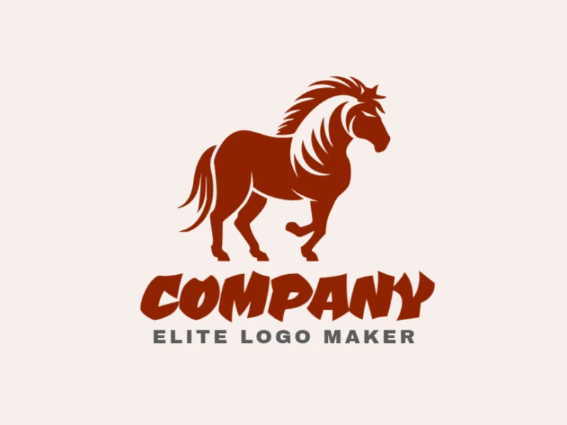 Adaptable logo in the shape of a stallion horse with a simple style, the color used was brown.