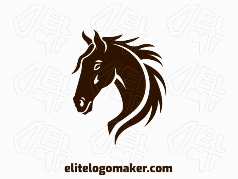 An excellent and elegant animal logo featuring the head of a stallion horse, designed with fine details to create a strong and graceful visual.