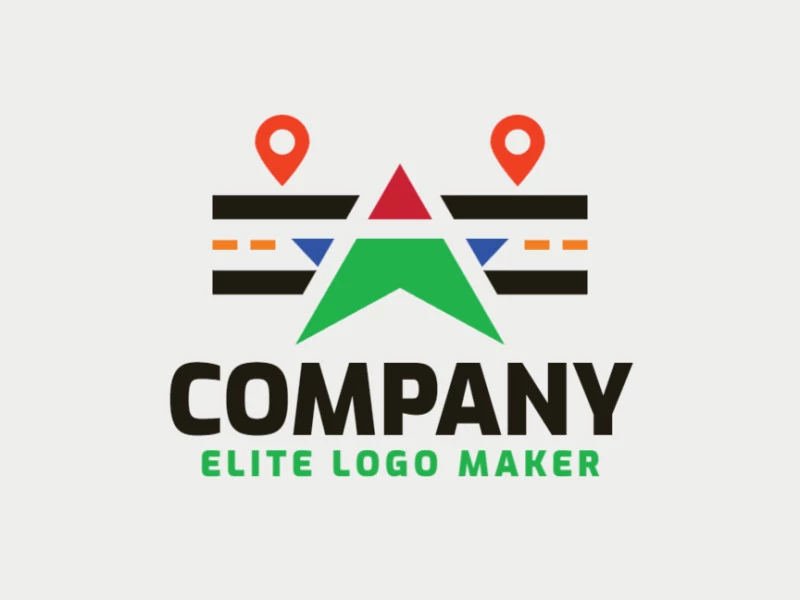 Ready-made logo in the shape of a star combined with a road formed of the original design and abstract style, all texts are customizable.