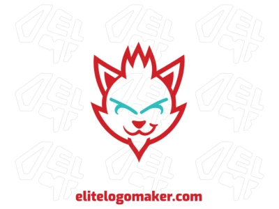 Creative mascot logo with a strange fox head design, combining bold lines and abstract details for a standout appearance.