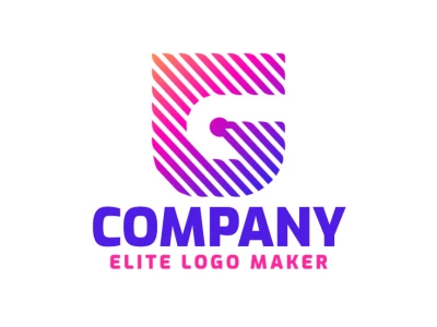 A quality logo design featuring a striped and gradient letter 'G' with a modern and eye-catching gradient style.