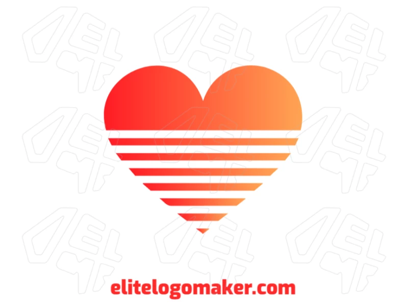 Striped heart logo with a gradient style, offering a cheap yet impactful design perfect for a business looking to stand out with a modern and vibrant identity.