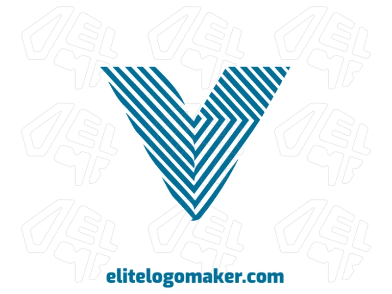 Striped Letter "V" - Ideal Logo Creator Logo template with striped letter "V" design in an initial letter style, perfect for modern and clean logo creation.