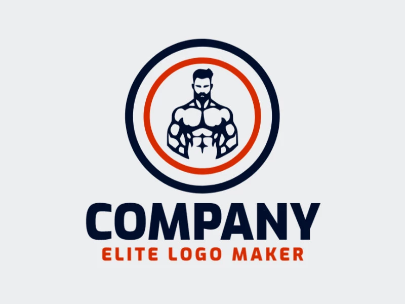 Modern logo in the shape of a strong man with professional design and symmetric style.