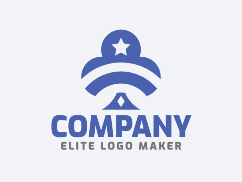 Logo in the shape of a suit of clubs combined with a star, with a blue color, this logo is ideal for different business areas.