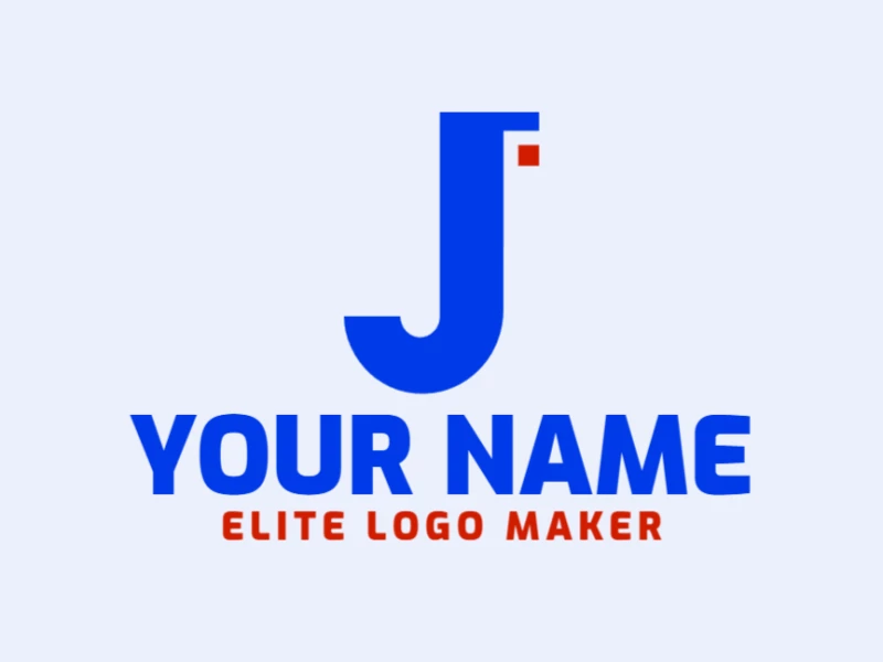 A distinguished yet cheap logo featuring a super simple letter 'J' in a minimalist style, designed for a clean, modern, and impactful look.