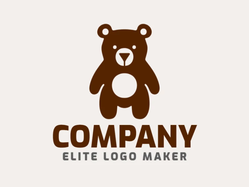 A symmetric logo featuring a teddy bear in brown, capturing warmth and friendliness, ideal for brands aiming for a charming and approachable identity.