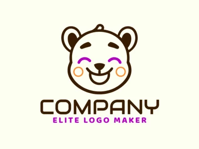 A different minimalist vector logo featuring a teddy bear head, designed with simple lines and shapes to create a distinctive and charming visual identity.