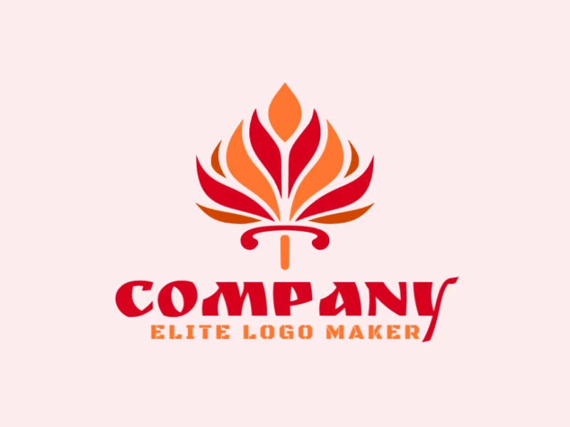 Ideal logo for different businesses in the shape of a torch, with creative design and symmetric style.