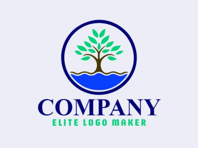 Modern logo in the shape of a tree with a professional design and circular style.